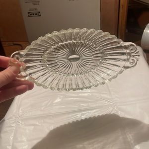Vintage Crystal  Oval 8” Dish!